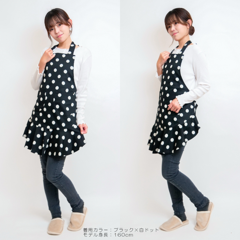 フリルエプロン水玉