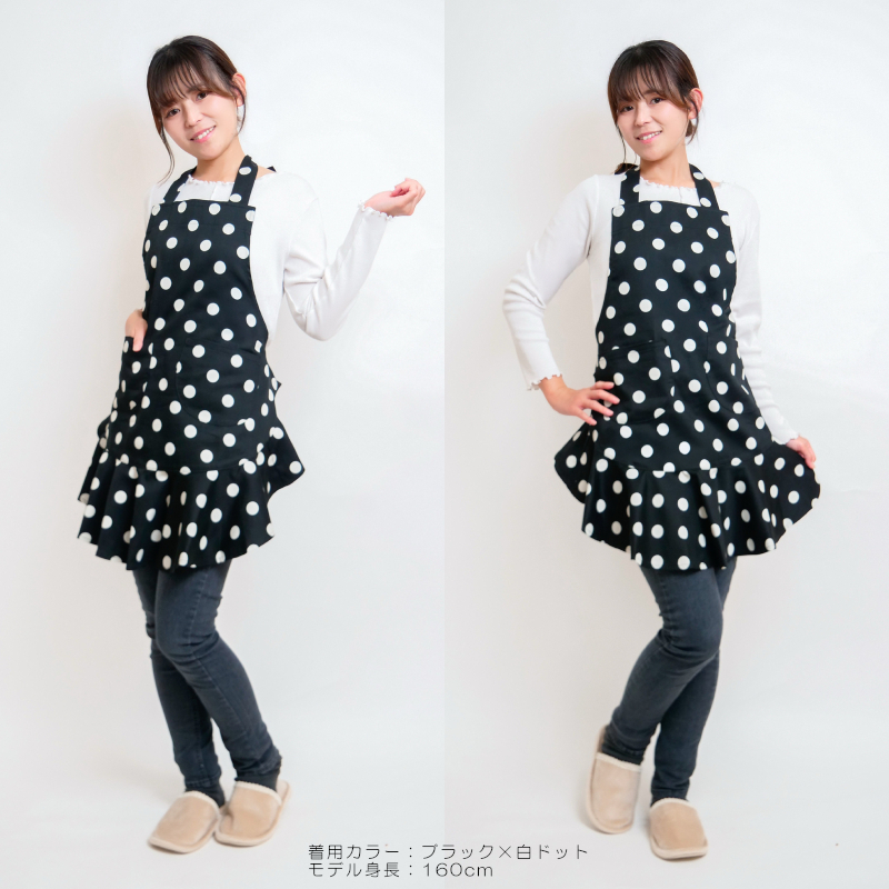フリルエプロン水玉