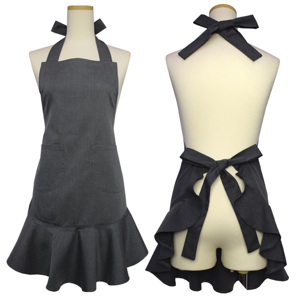 かわいいフリルエプロン無地