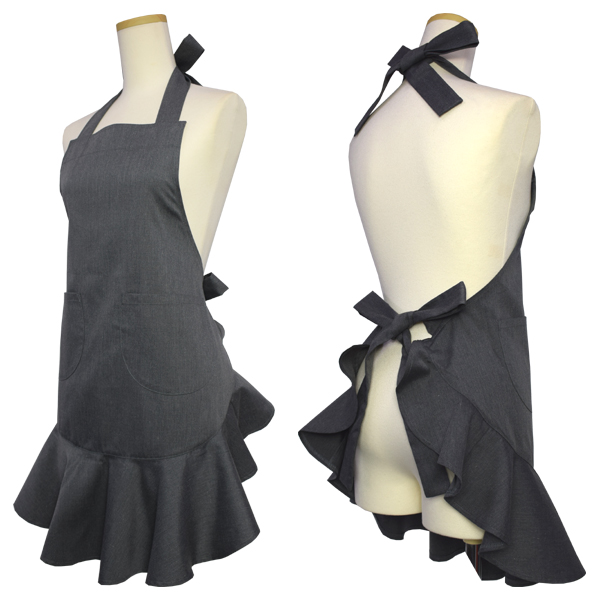 かわいいフリルエプロン無地