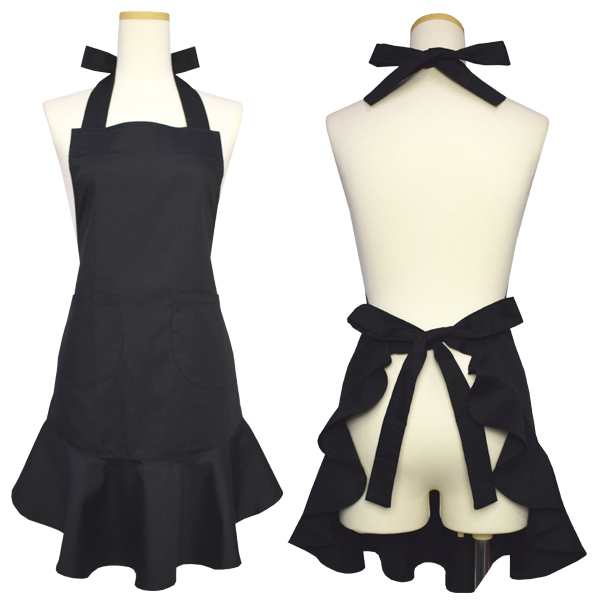 かわいいフリルエプロン無地