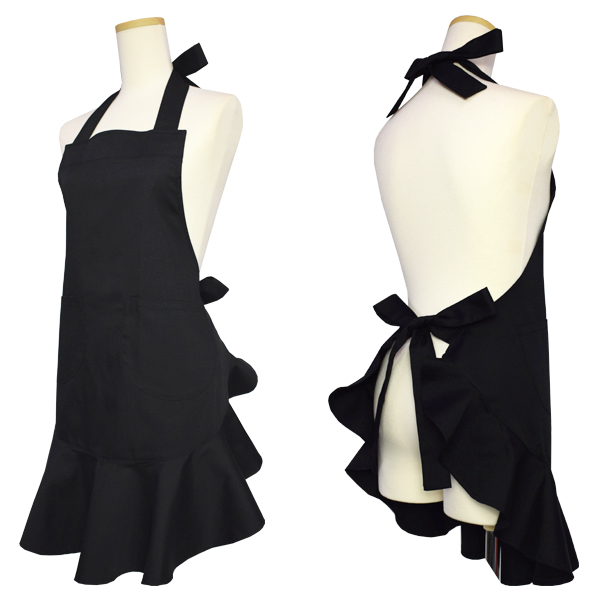 かわいいフリルエプロン無地